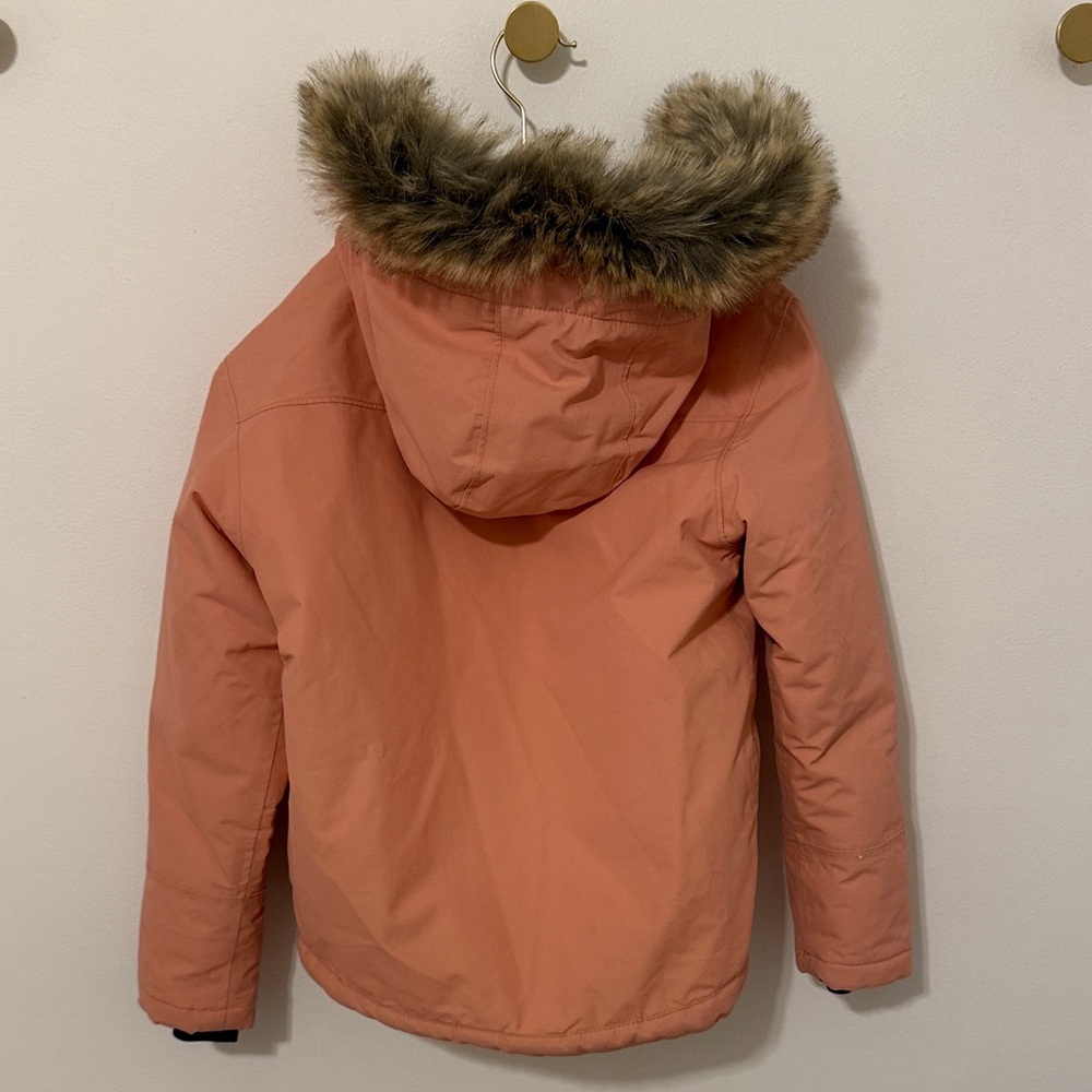 Pink Hooded winter snow Jacket with fur Trim - Picture 4 of 5
